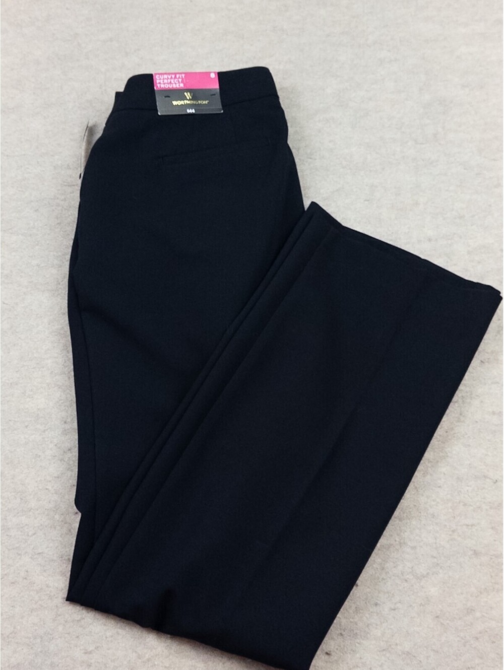 Worthington Women's Curvy Fit Perfect Black Dress Trousers Size 8, N/WT